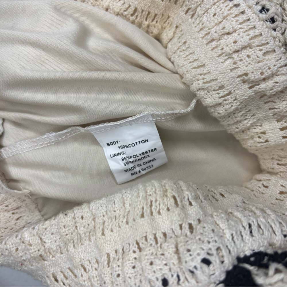 Vintage Rebellion Cream Crochet Shorts with Black Trim - Picture 6 of 6